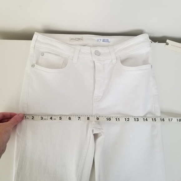 NWT Pilcro Anthropologie The Yaya Mid-Rise Crop Flare Jeans White Size 27 - Picture 13 of 16